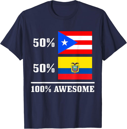 50% Puerto Rico 50% Ecuador Puerto Rican Ecuadorian Pride