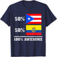 50% Puerto Rico 50% Ecuador Puerto Rican Ecuadorian Pride T-Shirt - T-Shirt | Navy