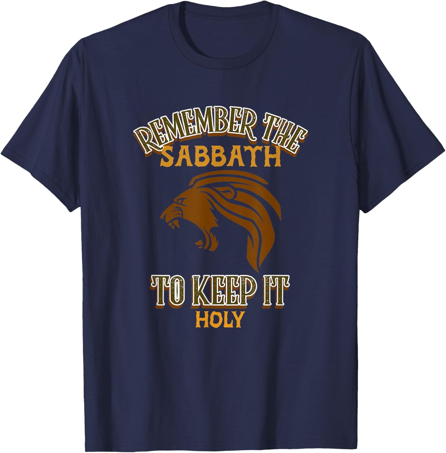 Remember The Sabbath, Hebrew Israelitem, Lion of Judah T-Shirt - T-Shirt | Navy