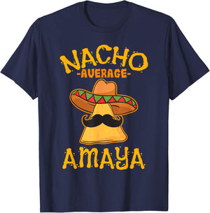 Nacho Average Amaya Personalized Name Funny Taco T-Shirt - T-Shirt | Navy
