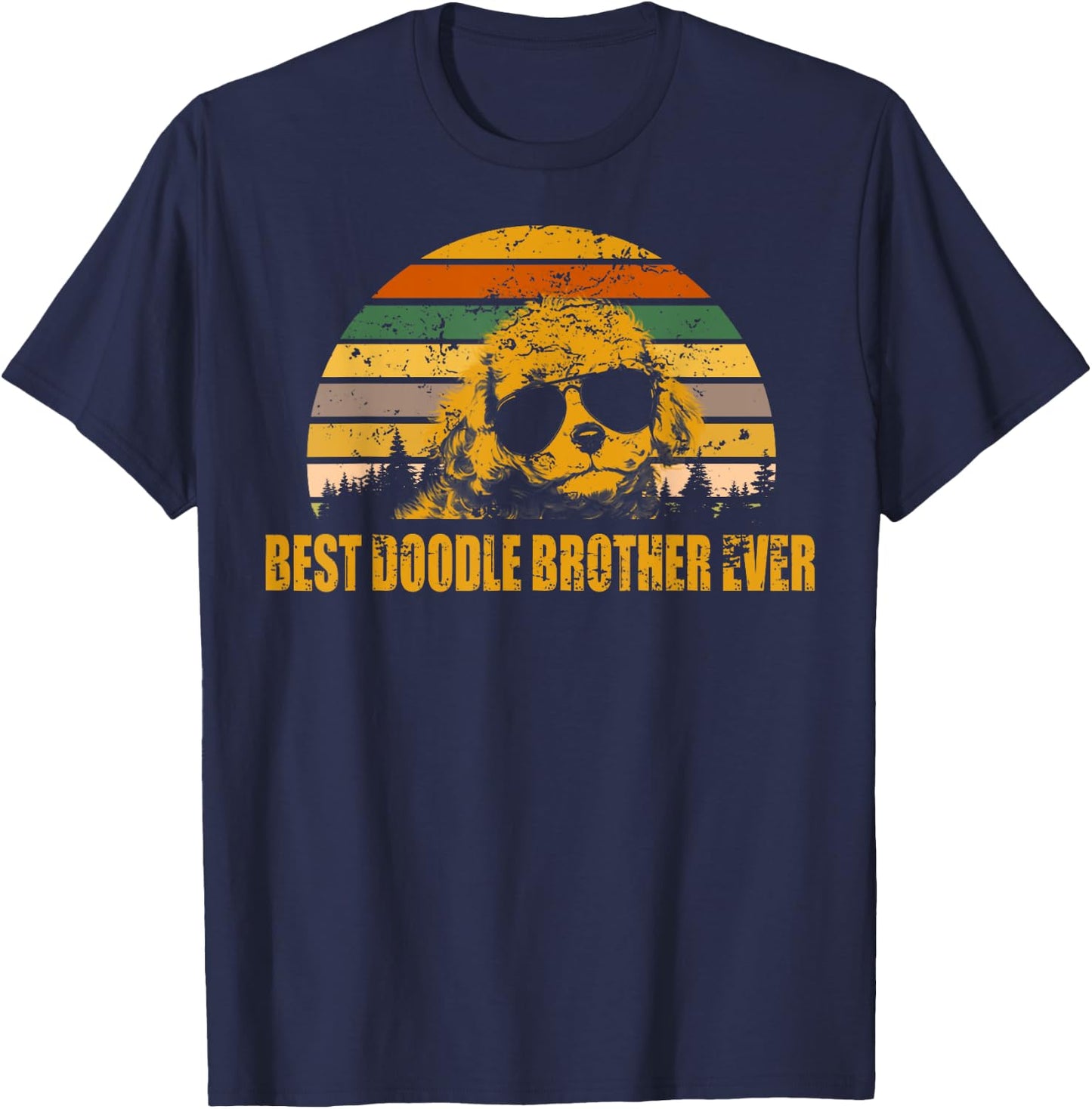 Vintage Goldendoodle Brother Best Doodle Brother Ever T-Shirt - T-Shirt | Navy