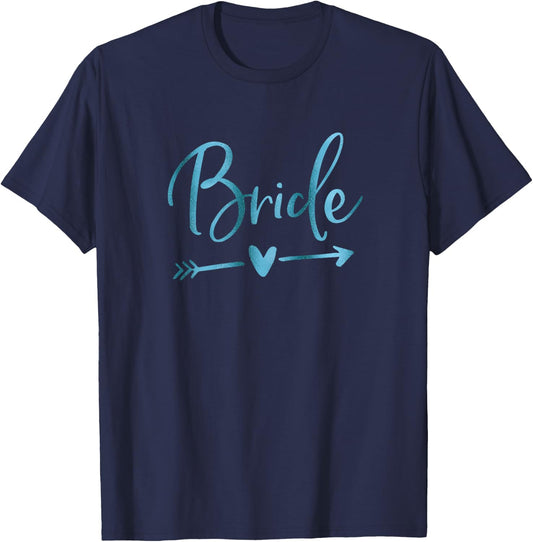 Cute Arrow Teal Bride T-Shirt - T-Shirt | Navy
