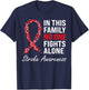 Stroke Survivor Stroke Awareness Red Ribbon T-Shirt - T-Shirt | Navy