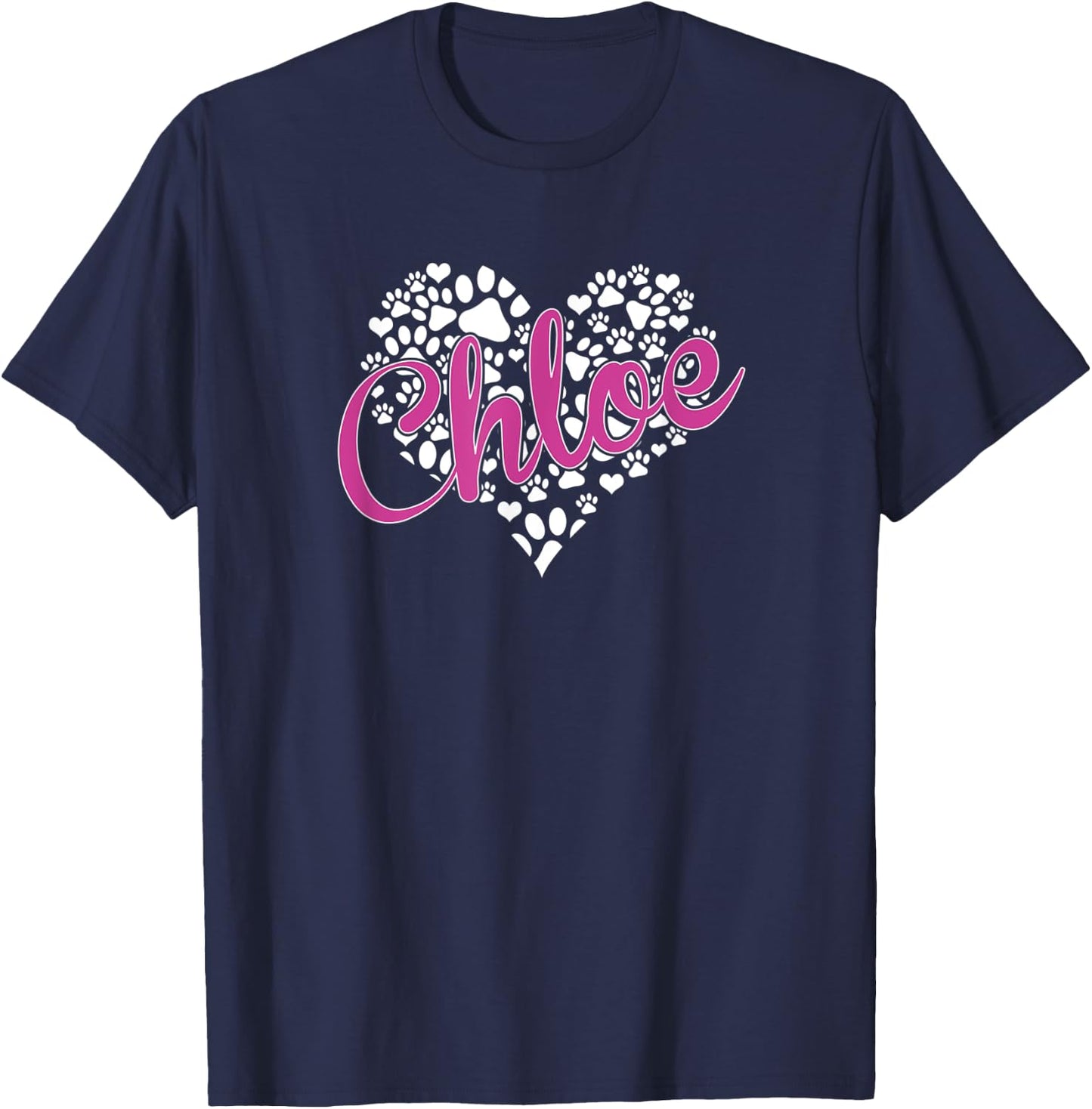 Chloe Personalized Dog Name Pet Clothing For Humans T-Shirt - T-Shirt | Navy