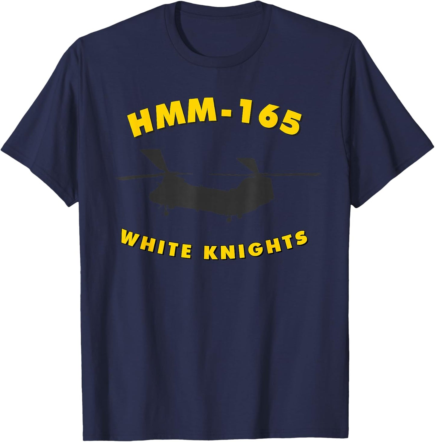 HMM-165 Helicopter Squadron CH-46 Sea Knight T-Shirt - T-Shirt | Navy