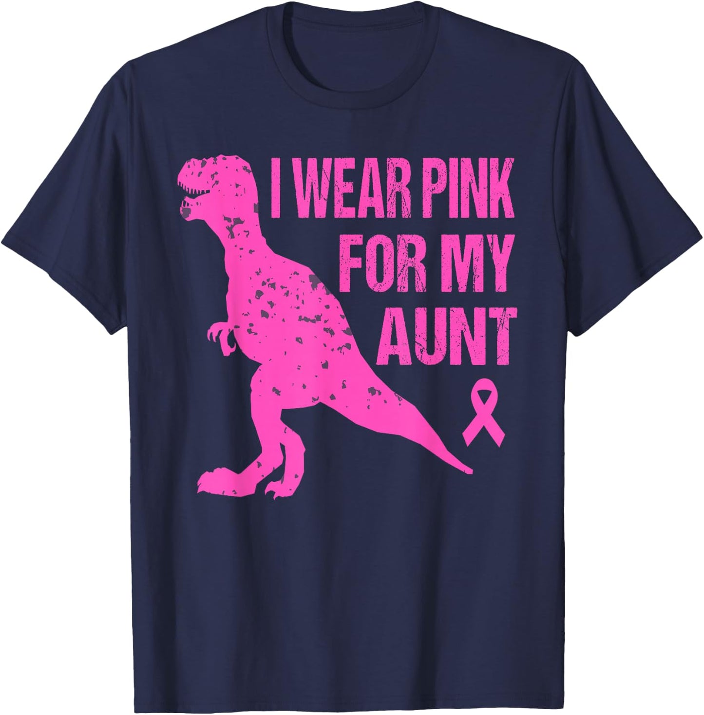 I Wear Pink For My Aunt Breast Cancer Awareness Toddler Kids T-Shirt - T-Shirt | Navy