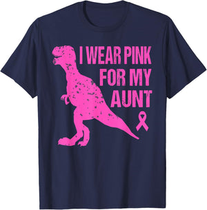 I Wear Pink For My Aunt Breast Cancer Awareness Toddler Kids T-Shirt - T-Shirt | Navy