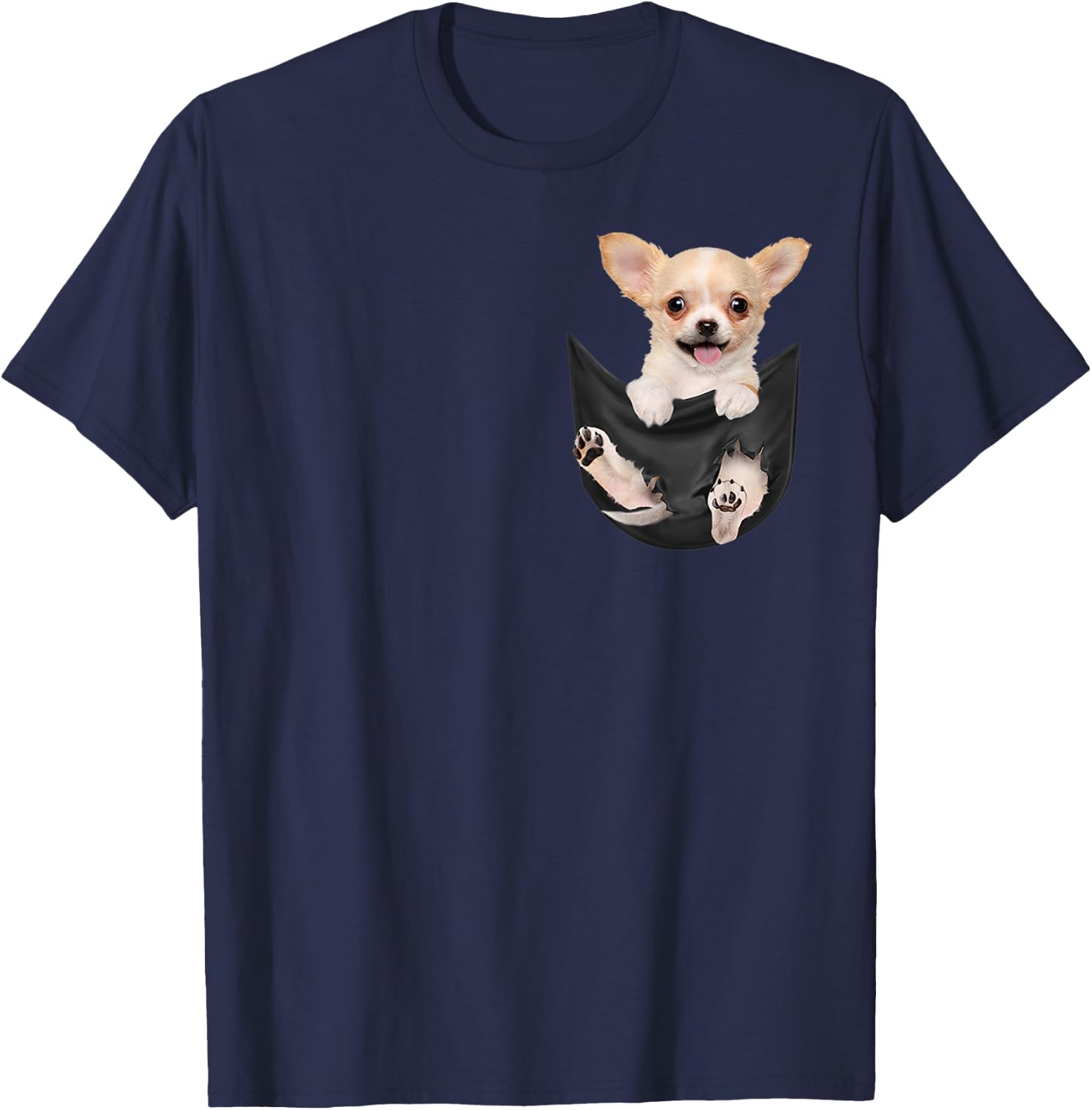 Funny Chihuahua in Your Pocket for Chihuahuas Lovers T-Shirt - T-Shirt | Navy