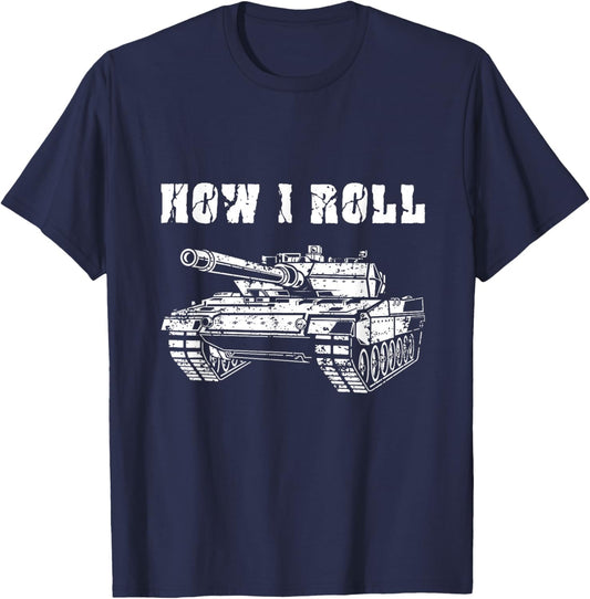 Tank Military Vehicle Firepower Army Soldier T-Shirt - T-Shirt | Navy