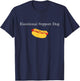Emotional Support Dog Funny Hot Dog Play On Words T-Shirt - T-Shirt | Navy