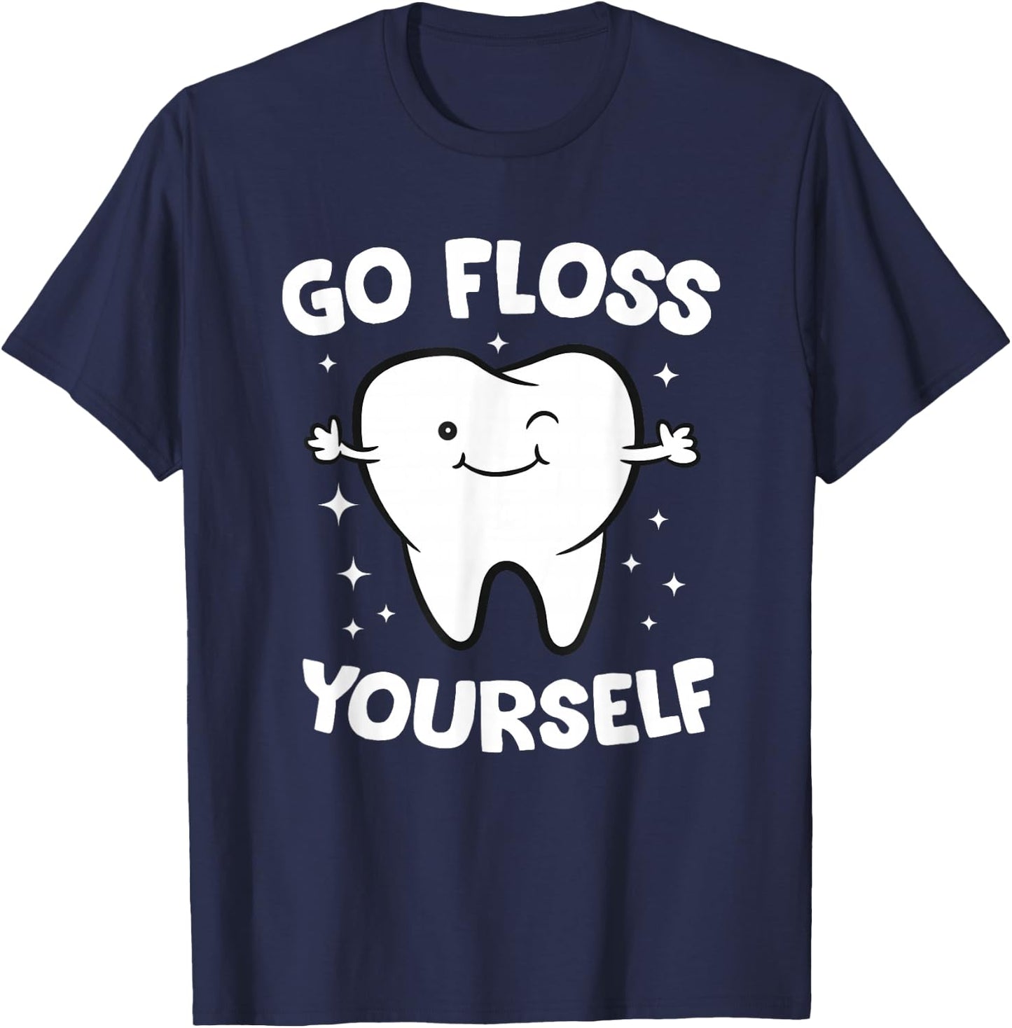 Dental Squad Store Dentist Assistant Teeth - Black, Small, , Short Sleeve, Classic Fit, Cotton Polyester Blend T-Shirt - T-Shirt | Navy