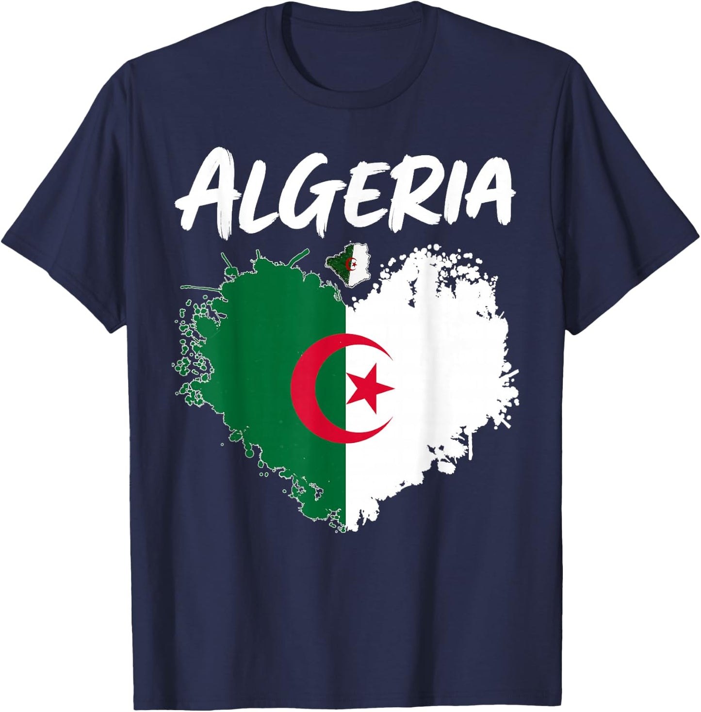 Algerian Flag Heritage Outfit Idea Algeria Themed T-Shirt - T-Shirt | Navy