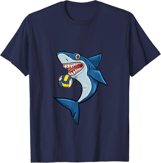 Volleyball Sharks Love Animal lovers Funny T-Shirt - T-Shirt | Navy