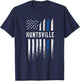 Thin Blue Line Heart Huntsville Police Officer Alabama Cops T-Shirt - T-Shirt | Navy