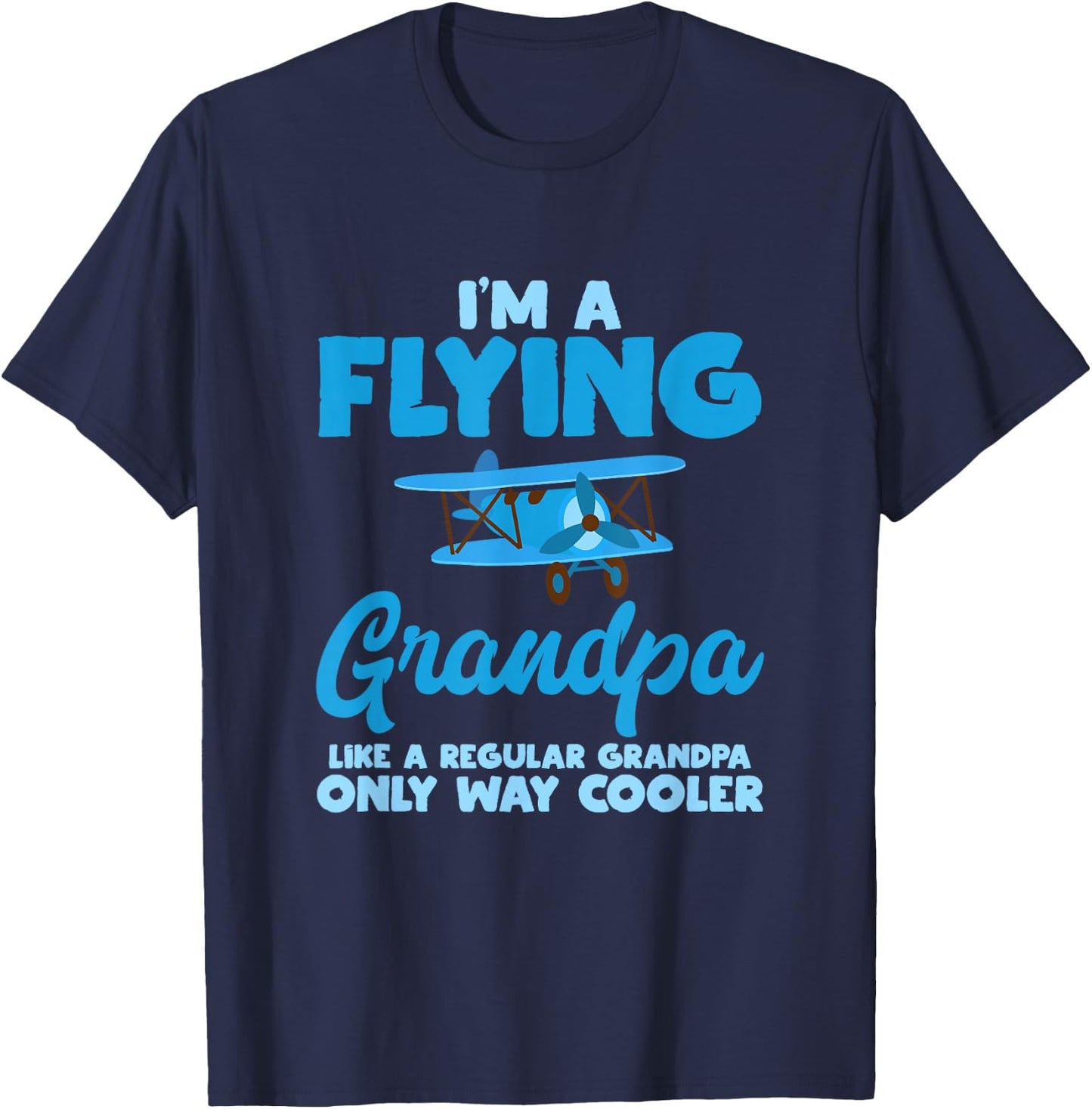 Flying Grandpa Pilot Airplane Lover Aviation Gift Outfit T-Shirt - T-Shirt | Navy