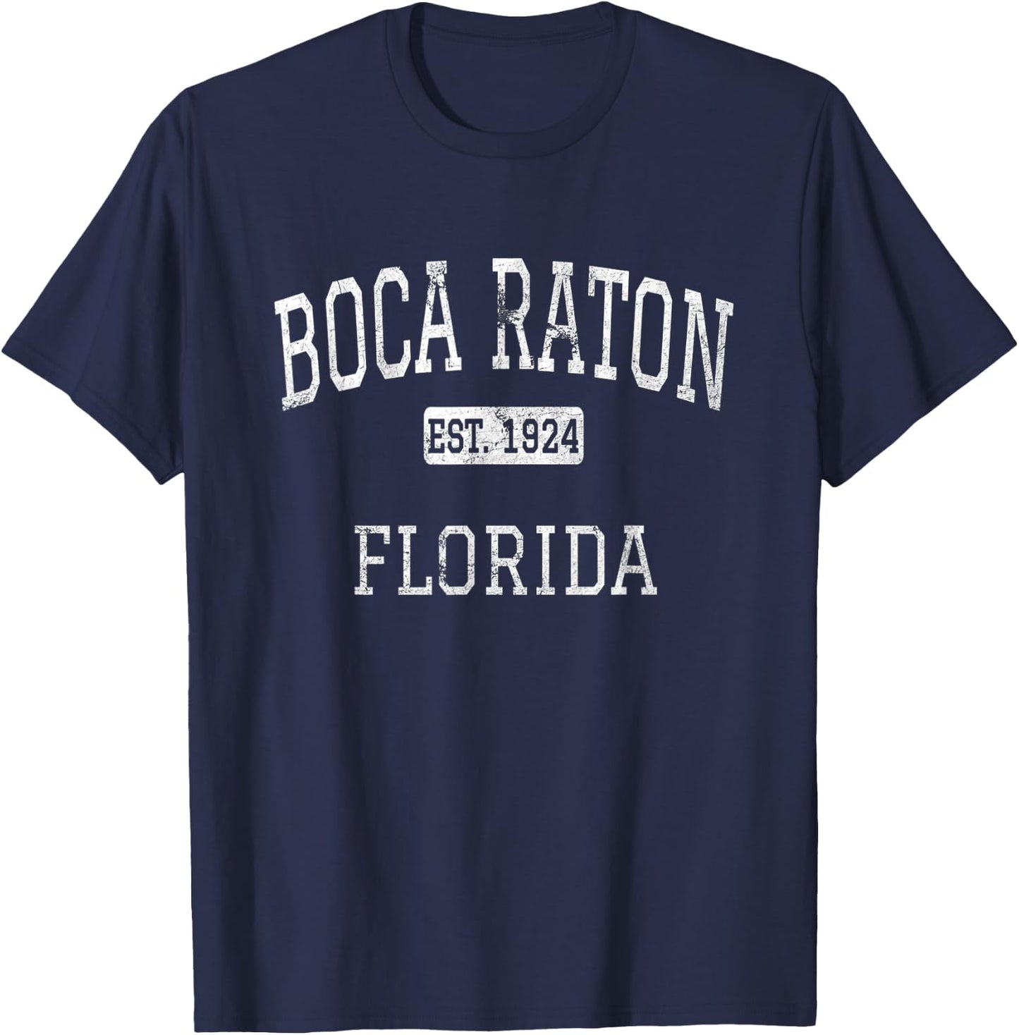 Boca Raton Florida FL Vintage T-Shirt - T-Shirt | Navy