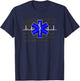 EMS EMT Paramedic First Responder Flag Thin White Line T-Shirt - T-Shirt | Navy