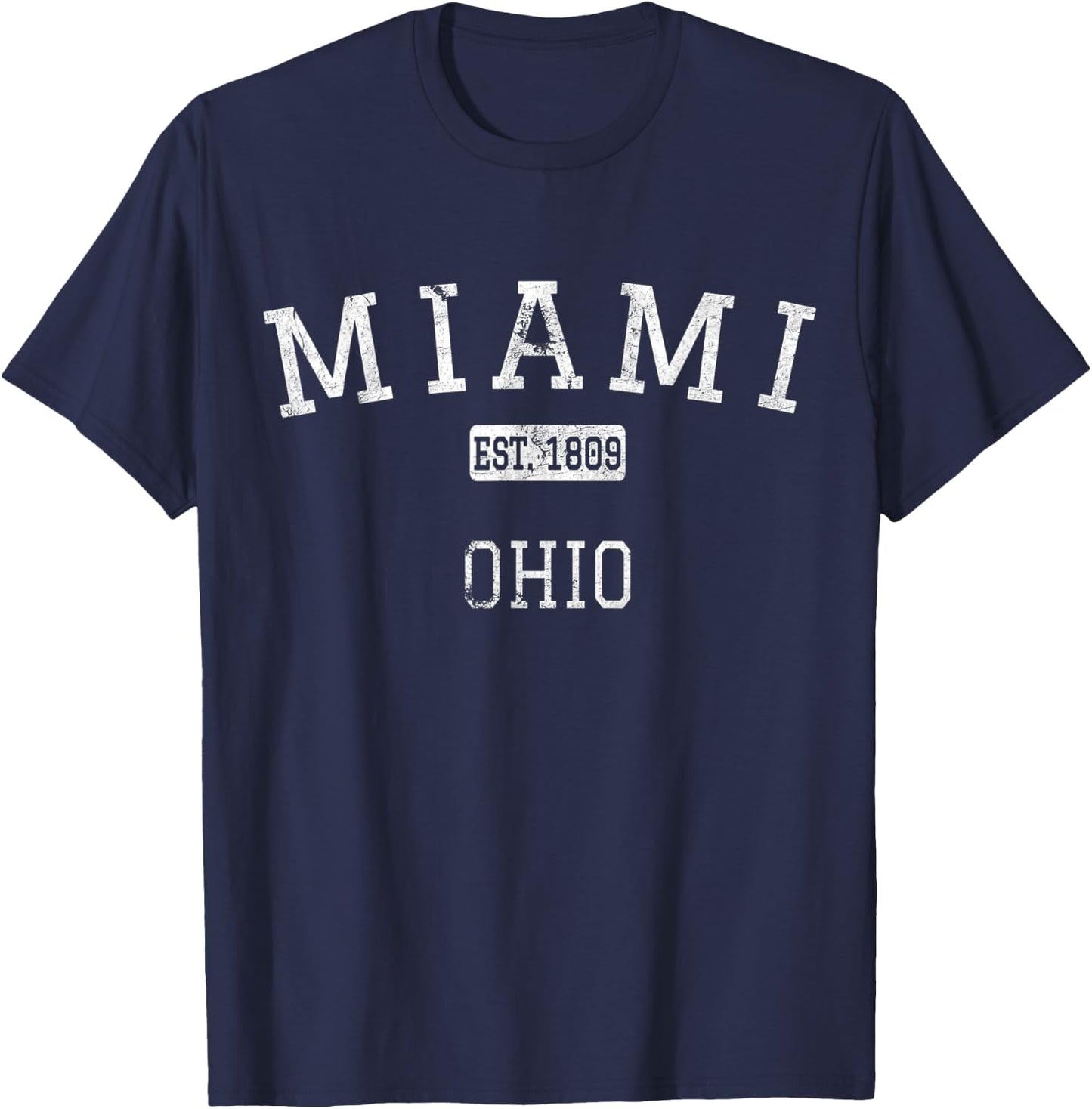 Miami Ohio OH Vintage T-Shirt - T-Shirt | Navy