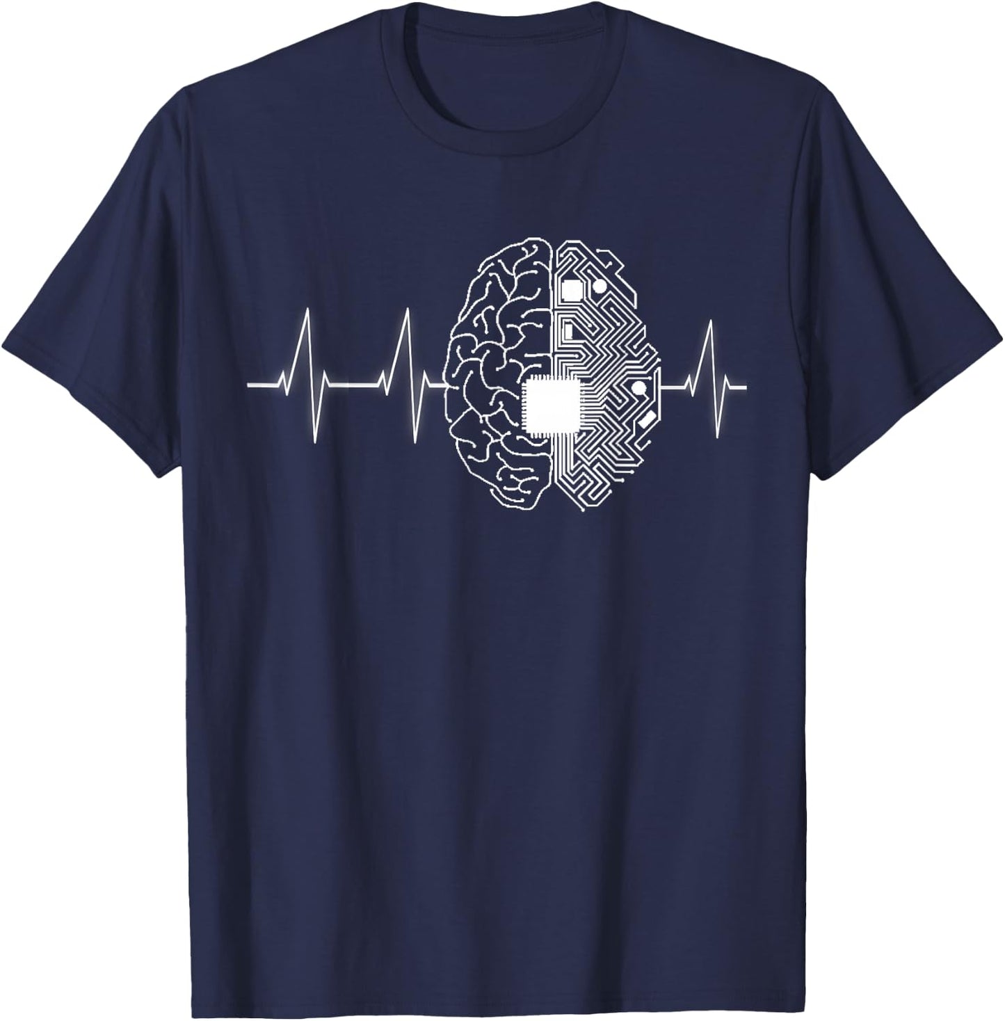 Machine Learning AI Data Science Heartbeat Data Engineer T-Shirt - T-Shirt | Navy