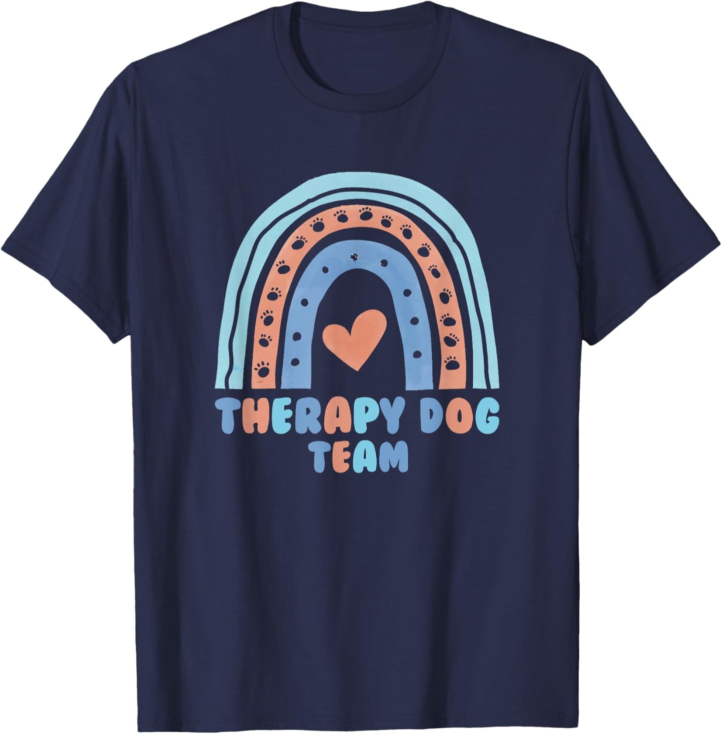Therapy Dog Team For Animal Assisted Pet Therapy T-Shirt - T-Shirt | Navy