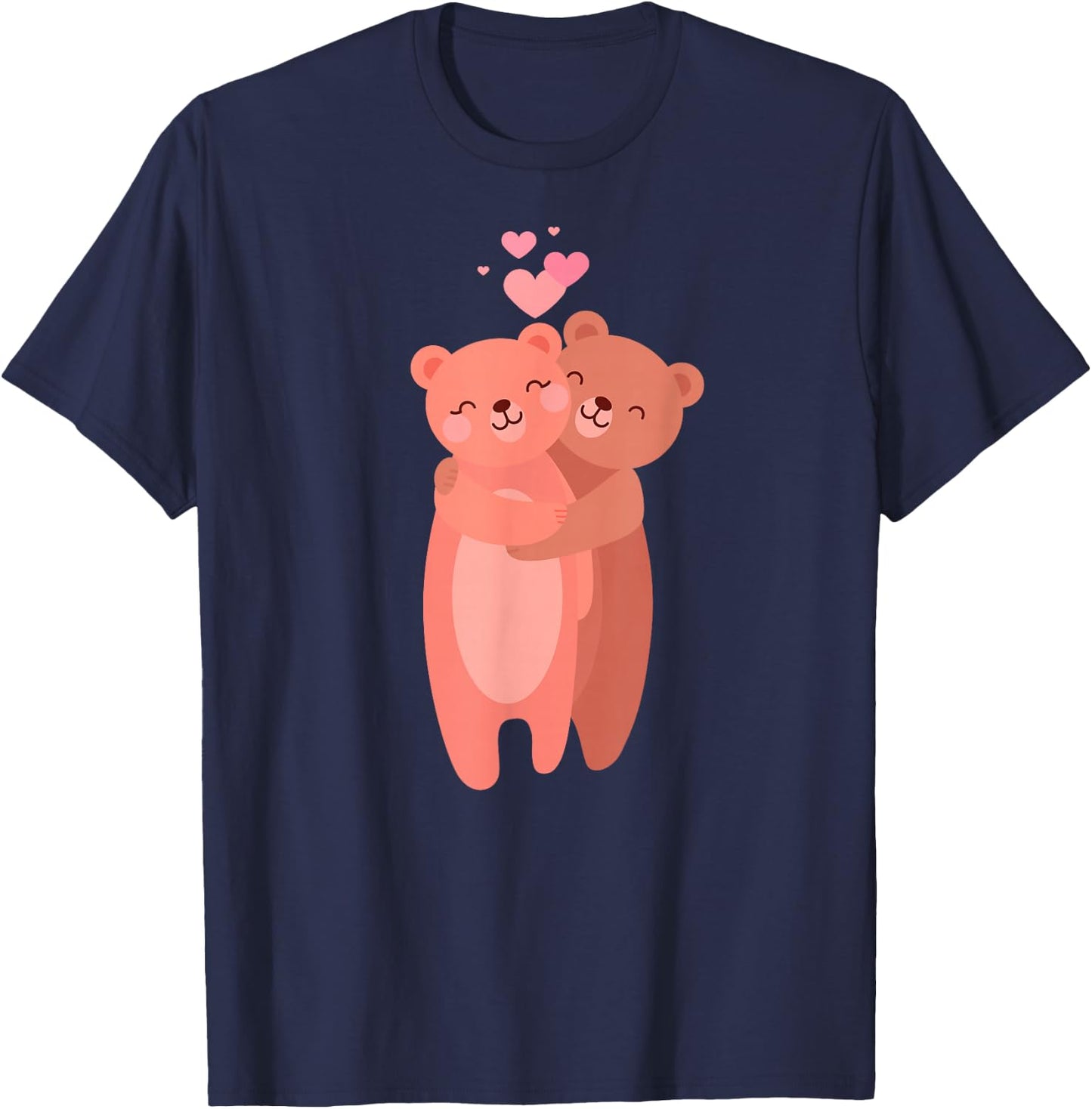 Bear Couple Gift Wedding Anniversary Valentine's Day Him Her T-Shirt - T-Shirt | Navy