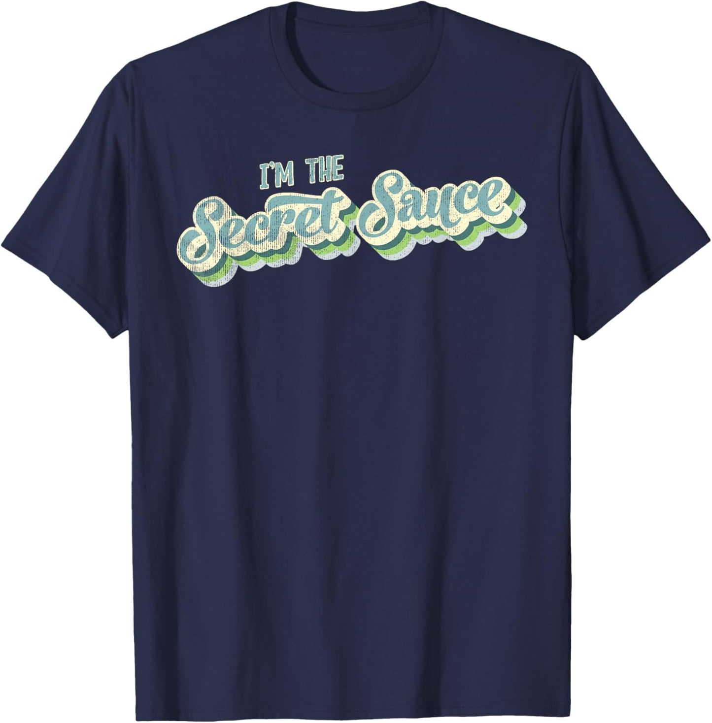 I'm The Secret Sauce Bright 70's Style Rainbows T-Shirt - T-Shirt | Navy