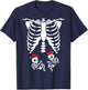 Skeleton Pregnancy Gift Twins Baby Pregnant Christmas X-Ray T-Shirt - T-Shirt | Navy