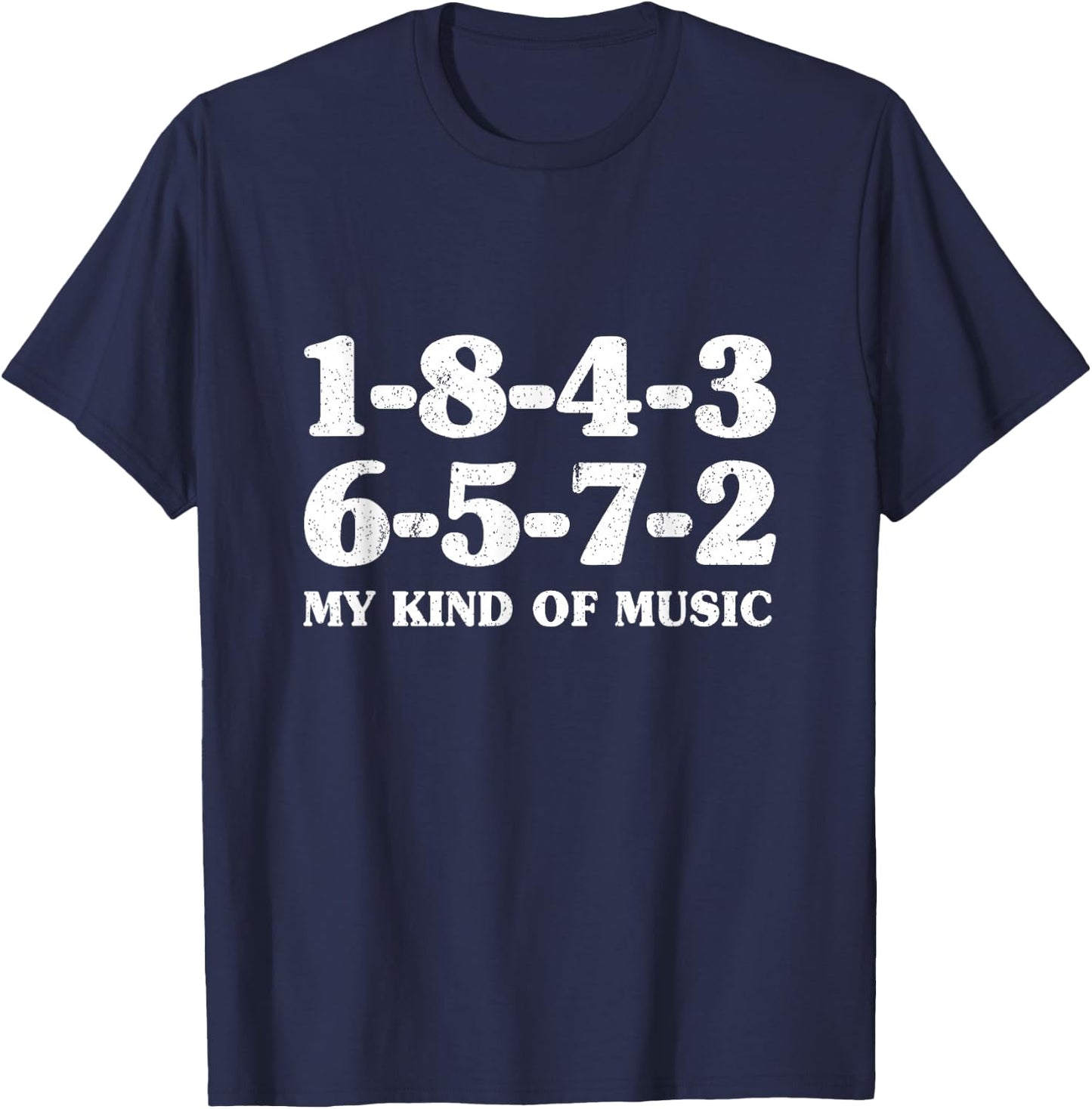 1-8-4-3-6-5-7-2 My Kind of Music 18436572 V8 Big Block T-Shirt - T-Shirt | Navy