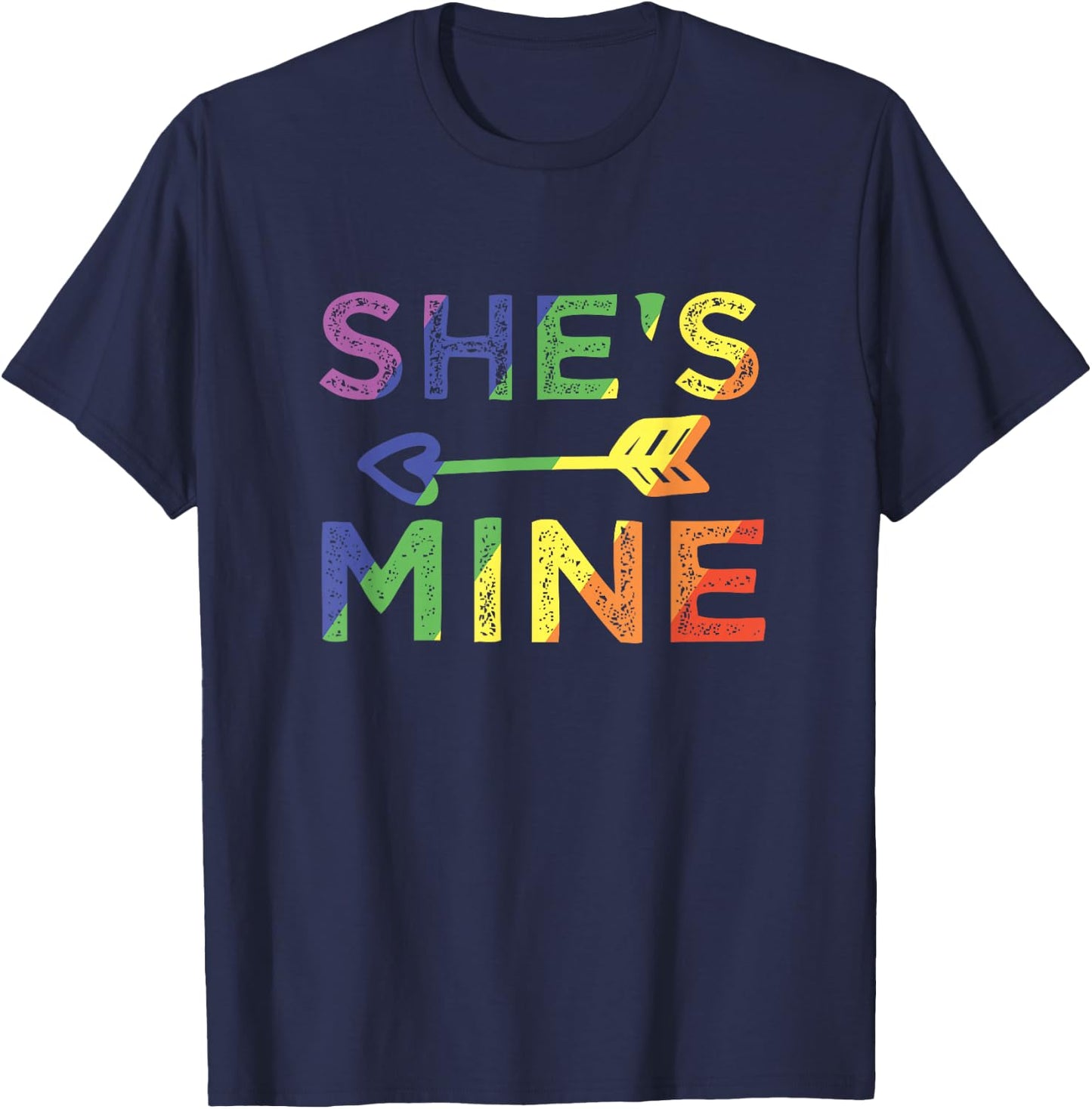 Lesbian Couple She's Mine I'm Hers Matching LGBT Pride T-Shirt - T-Shirt | Navy