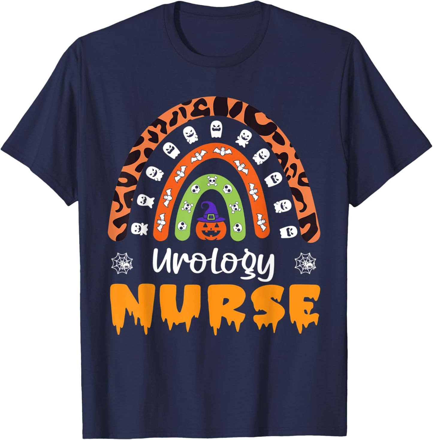 Urology Nurse RN Leopard Rainbow Women Halloween Costume T-Shirt - T-Shirt | Navy