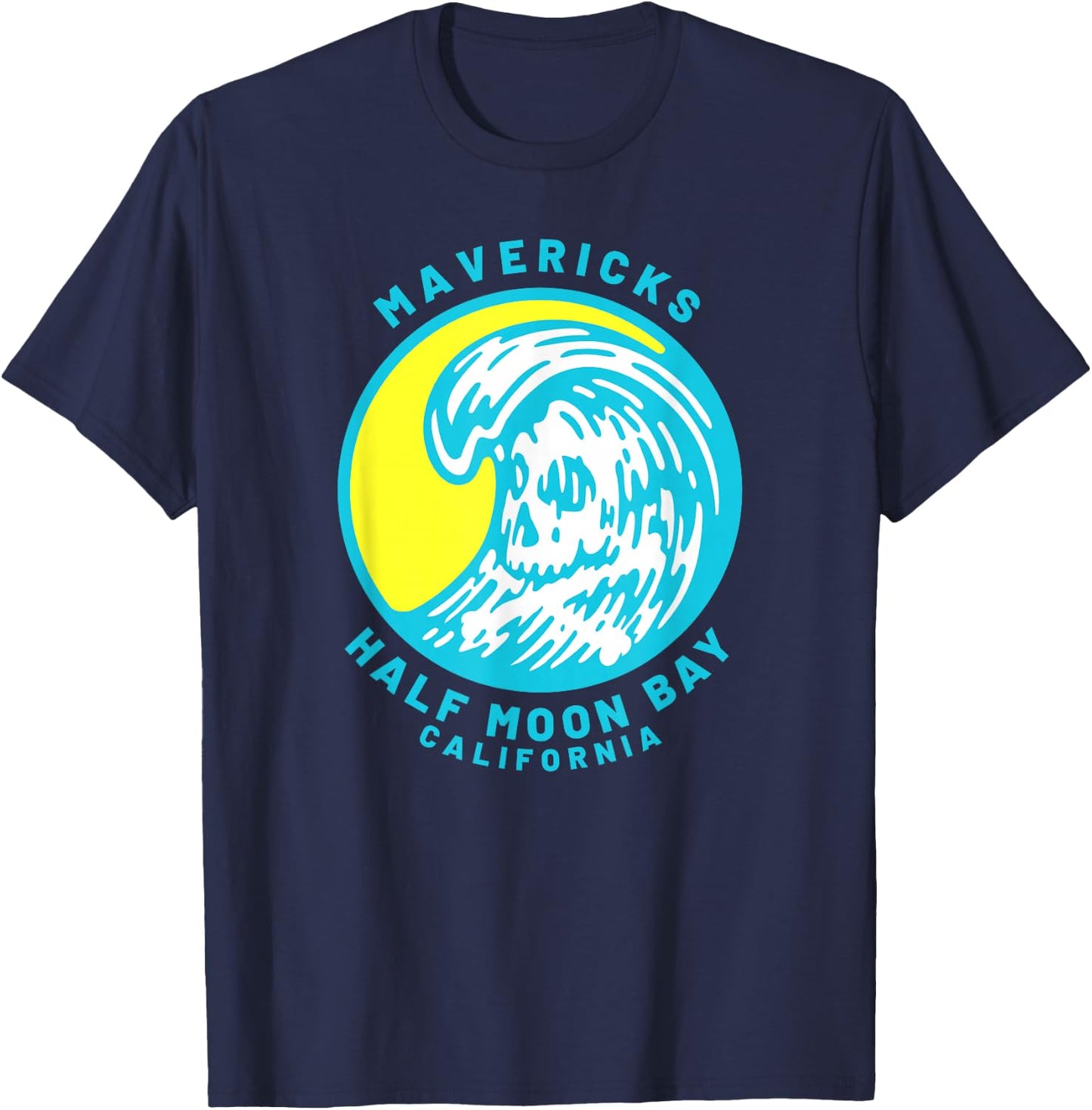Mavericks Half Moon Bay Surfing T-Shirt - T-Shirt | Navy