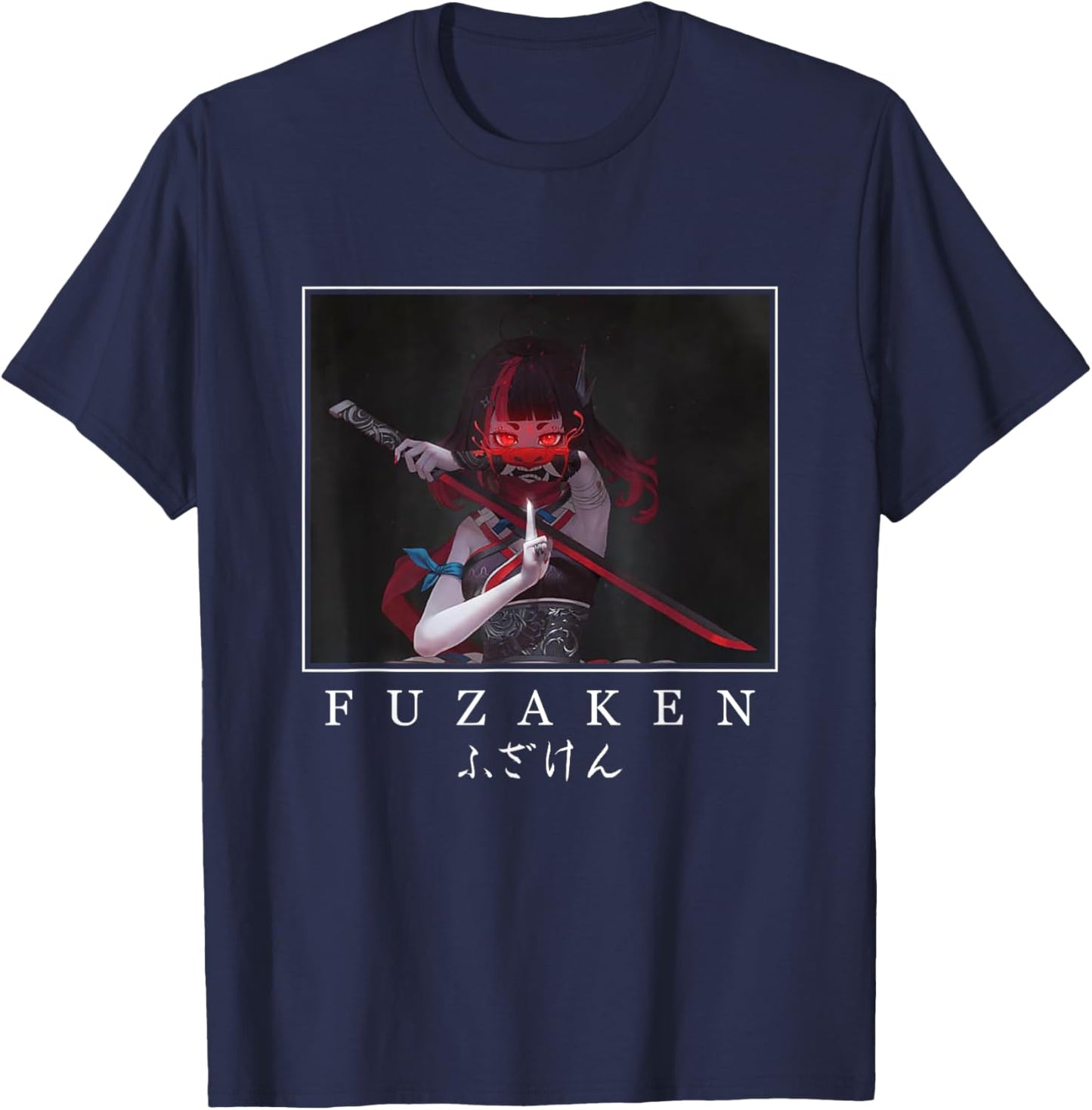 Anime Girl Japanese Aesthetic anime Otaku T-Shirt - T-Shirt | Navy