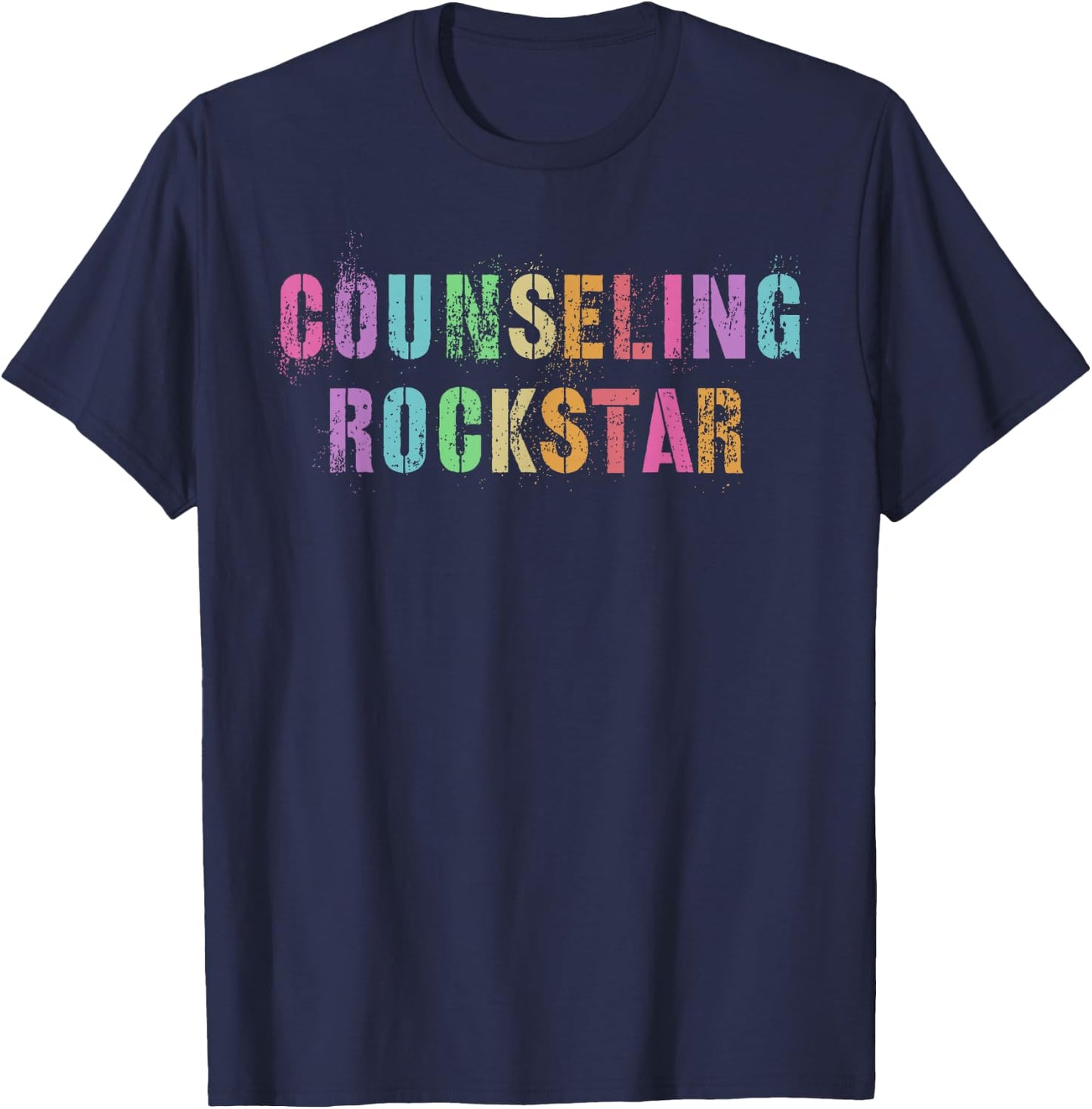 COUNSELING ROCKSTAR School Counselor Team Appreciation Camp T-Shirt - T-Shirt | Navy