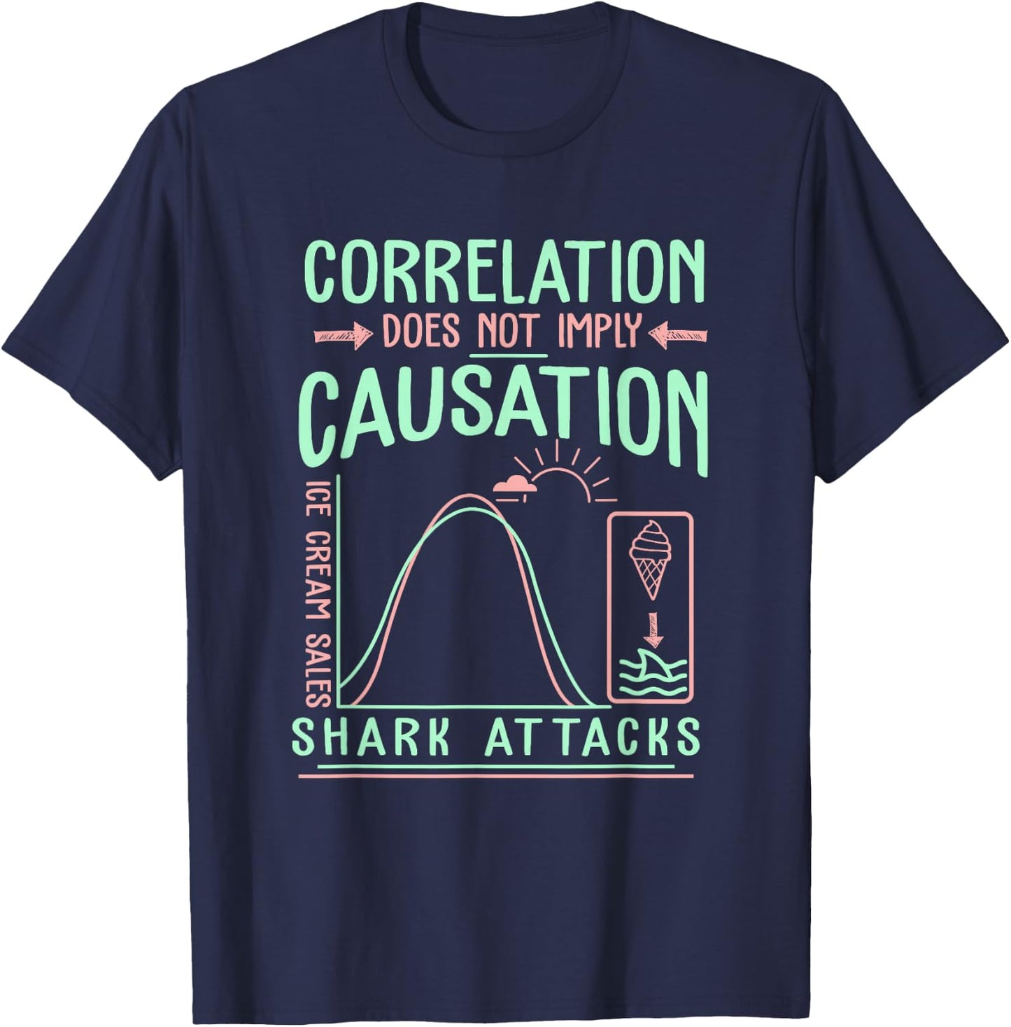 Funny Correlation Does Not Imply Causation T-Shirt - T-Shirt | Navy
