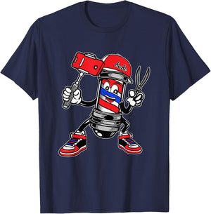 Barbershop Cool Barber Pole Hairdresser Funny Hip Hop Barber T-Shirt - T-Shirt | Navy