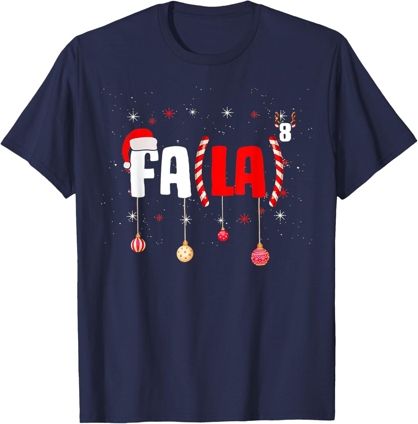 Funny Christmas Math Teacher Fa La8 Equations Fa La La La Women T-Shirt - T-Shirt | Navy