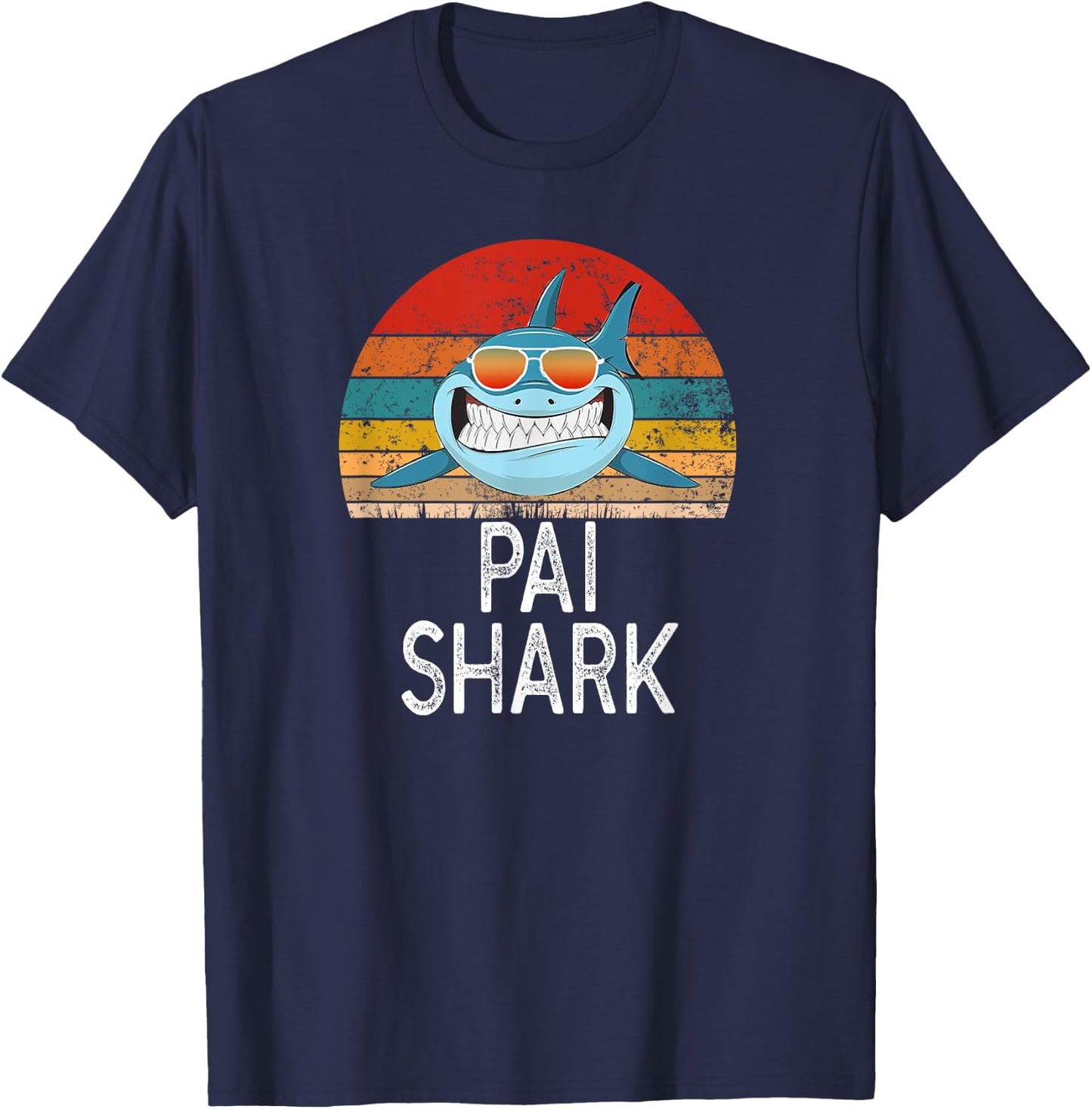 Pai Shark Portuguese Dad Funny T-Shirt - T-Shirt | Navy