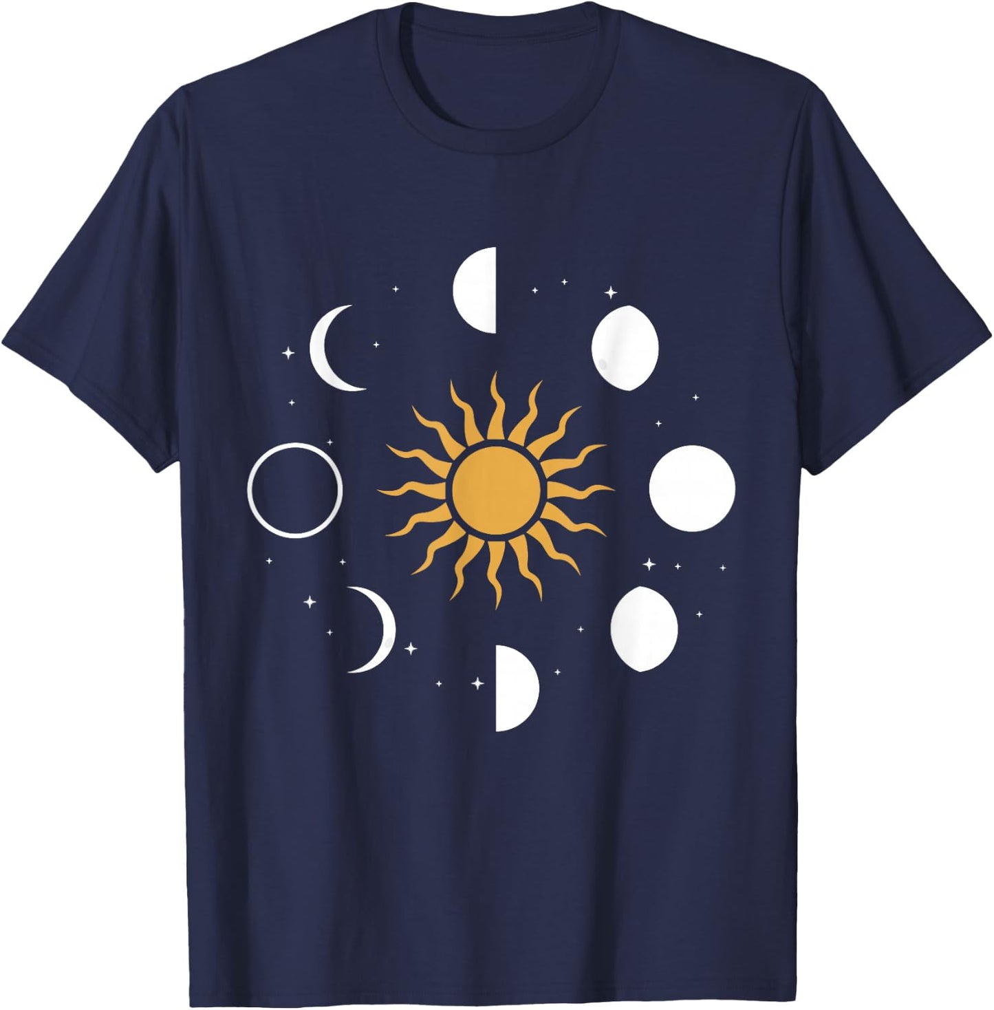 Sun Lunar Phases Moon Phase Earth Hemisphere New Moon T-Shirt - T-Shirt | Navy