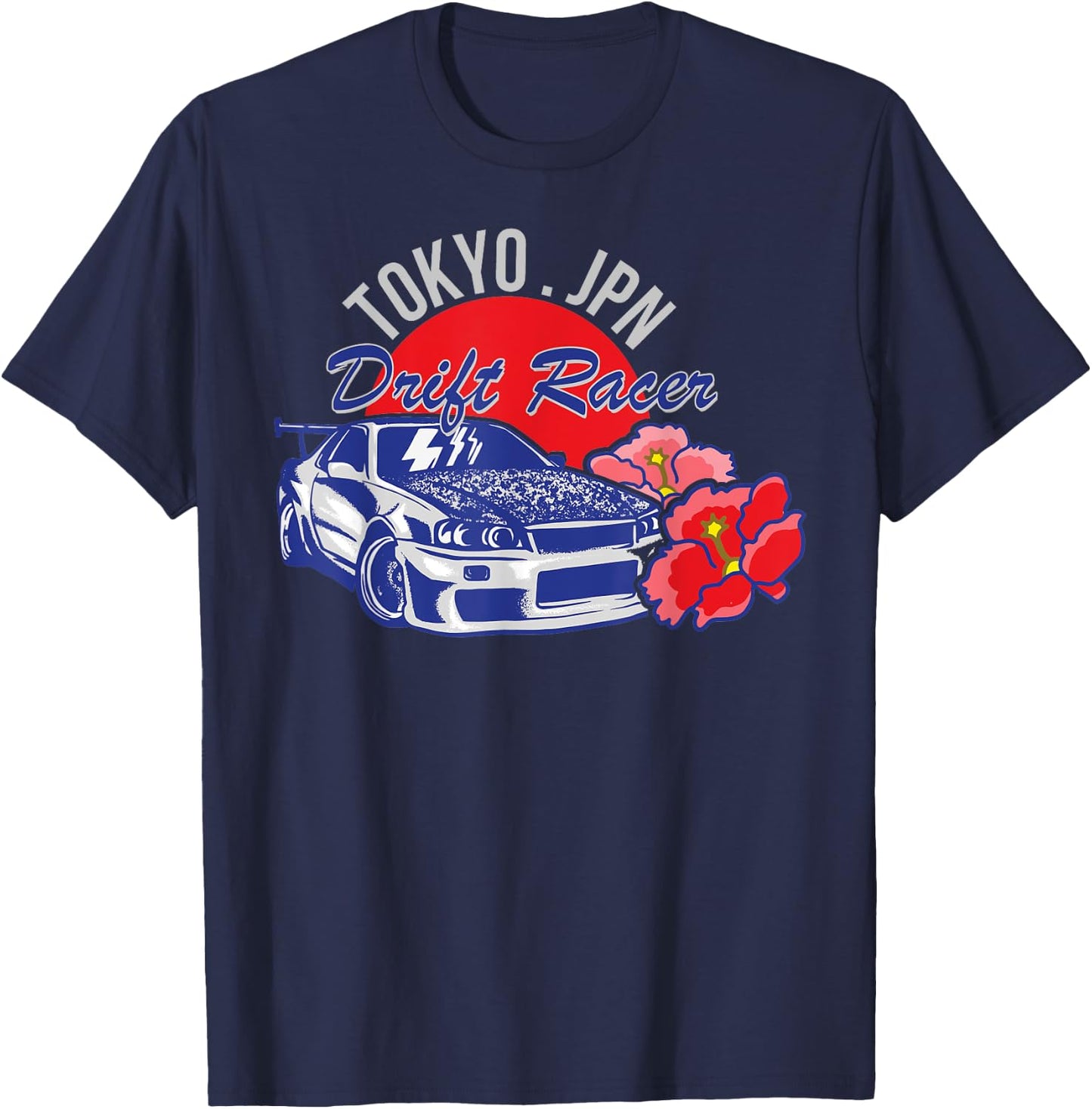 JDM Tokyo Japan Drift Race Car Tuning Retro Vintage Graphic T-Shirt - T-Shirt | Navy