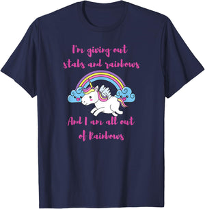 Be a stabby unicorn with rainbows birthday gift T-Shirt - T-Shirt | Navy