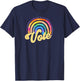 Retro Hippie Watercolor Rainbow VOTE T-Shirt - T-Shirt | Navy