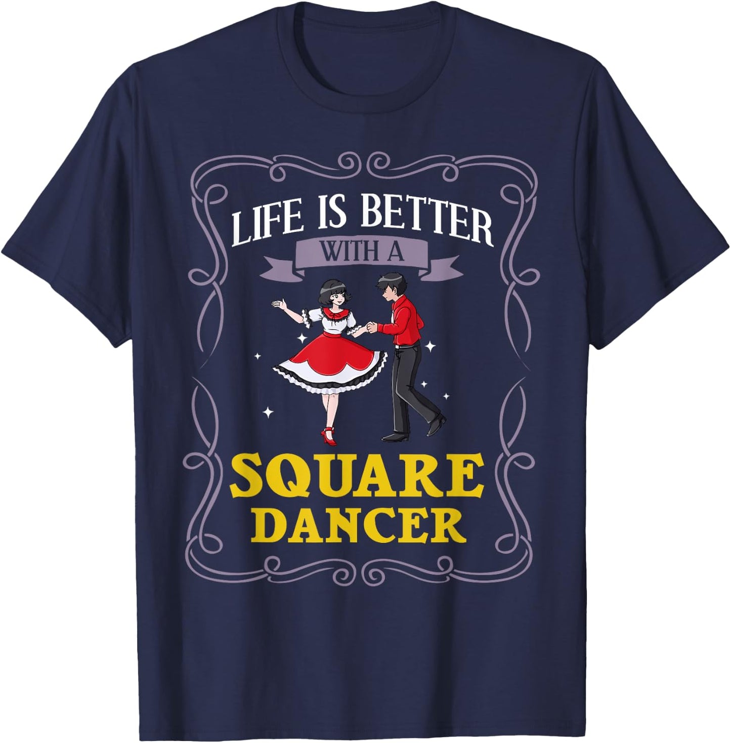 Square Dance Music Caller Lessons Dancer T-Shirt - T-Shirt | Navy