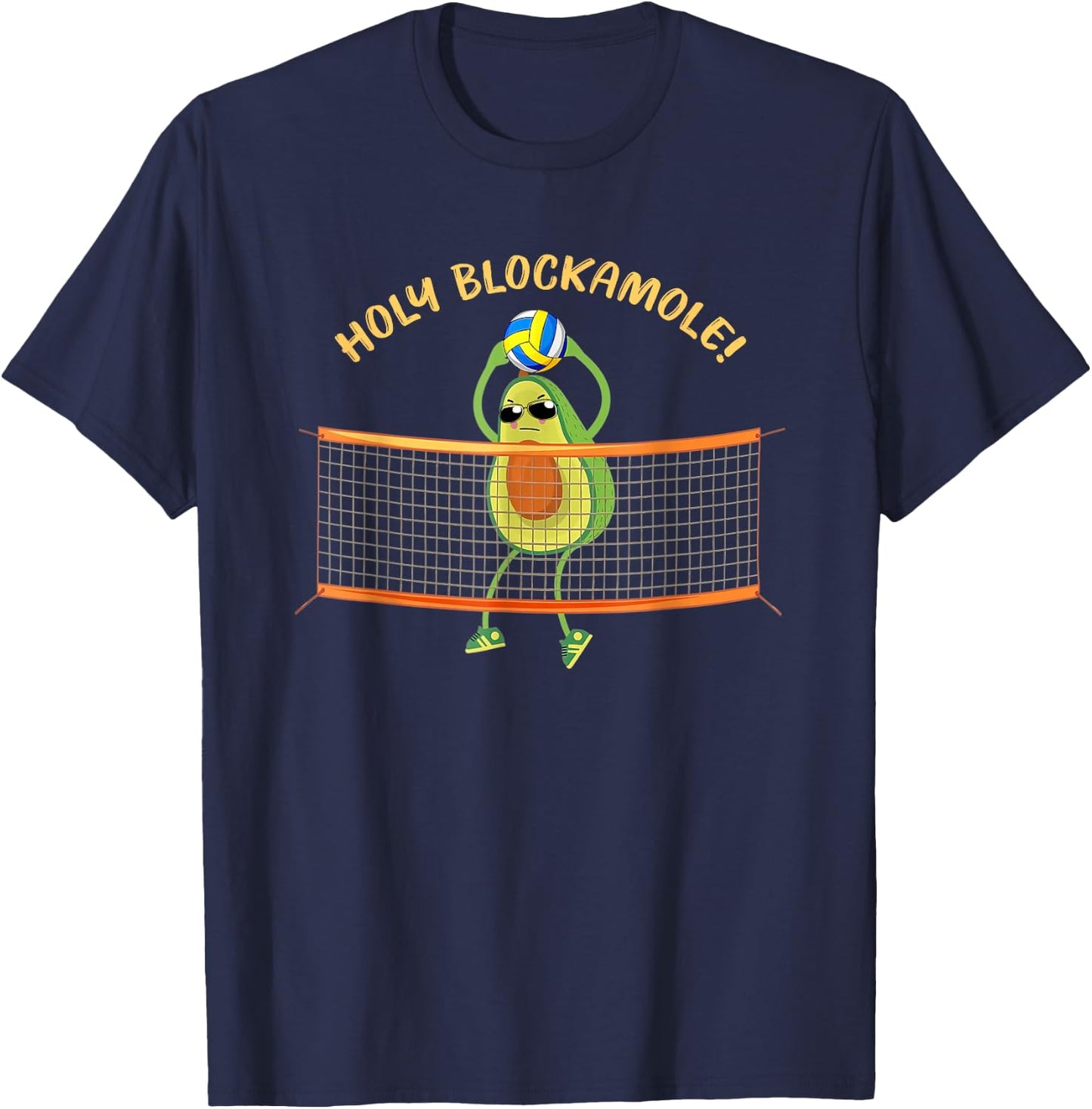 Holy Blockamole Volleyball Cute Funny T-Shirt - T-Shirt | Navy