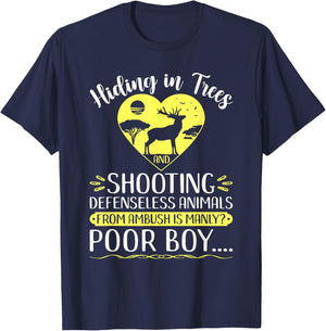 Anti Hunting Protest, Stop Deer Hunt Animal Rights T-Shirt - T-Shirt | Navy