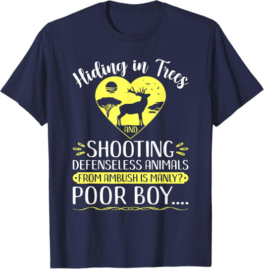 Anti Hunting Protest, Stop Deer Hunt Animal Rights T-Shirt - T-Shirt | Navy