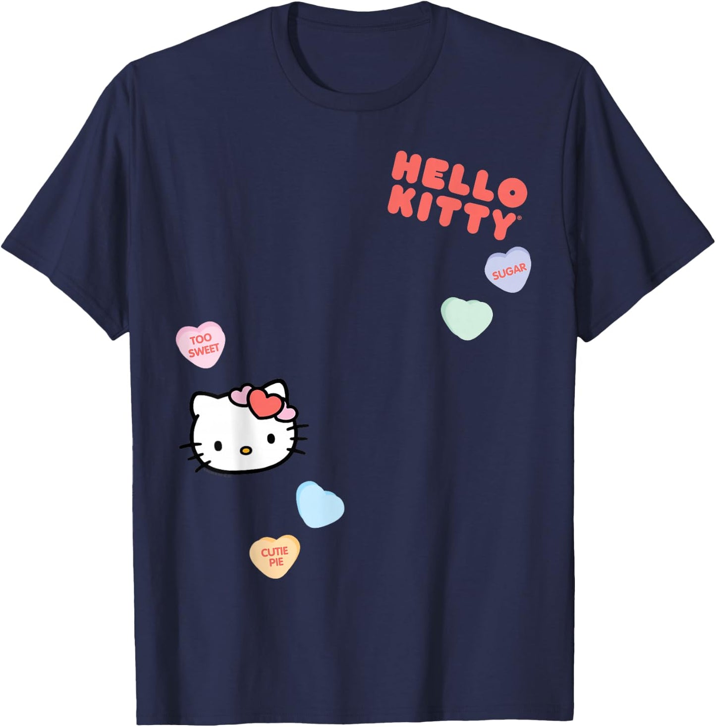 Hello Kitty Candy Hearts Valentine Shirt T-Shirt - T-Shirt | Navy