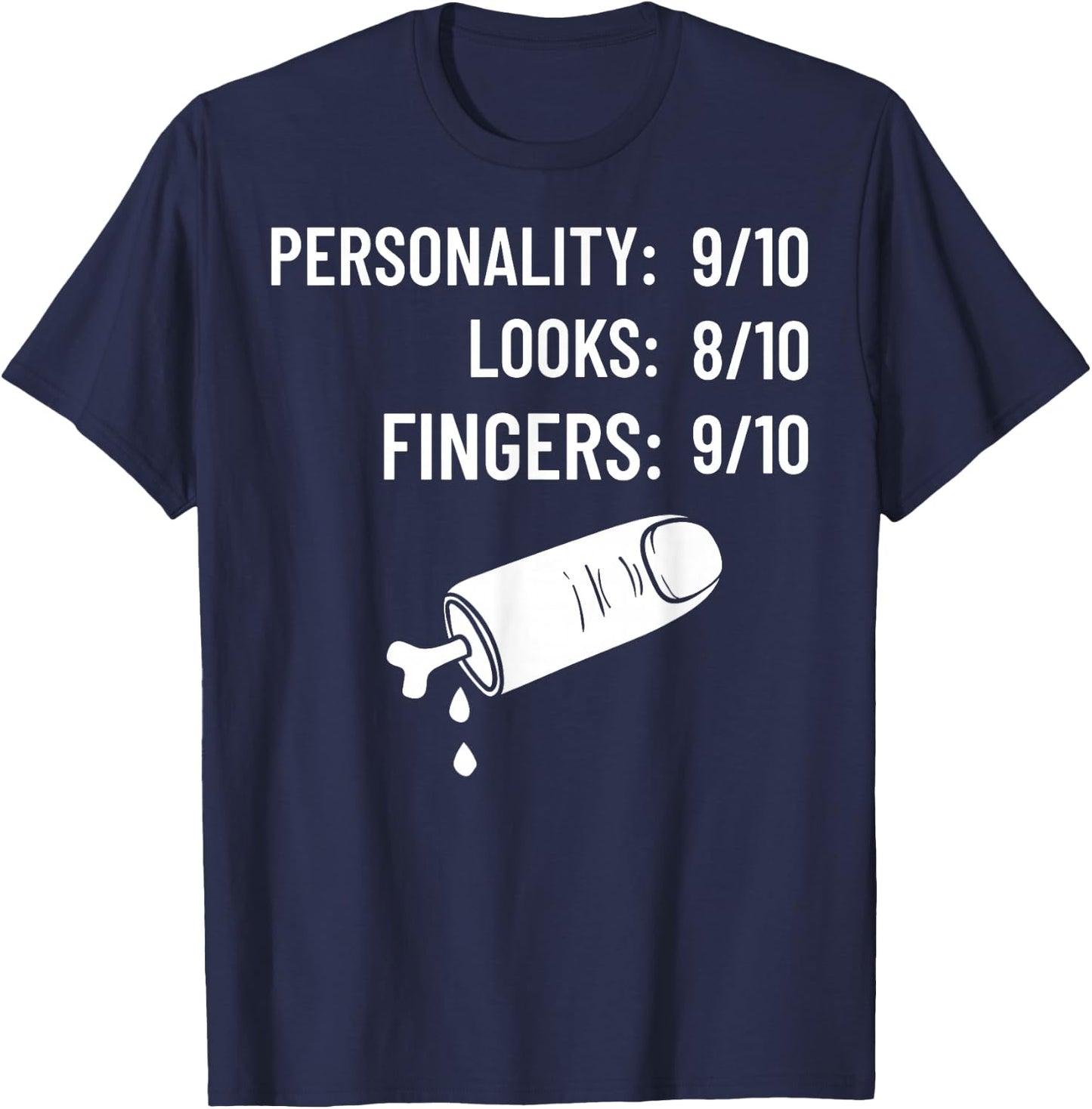 Missing Finger Prosthetic Amputation Recovery T-Shirt - T-Shirt | Navy