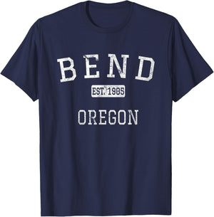 Bend Oregon OR Vintage T-Shirt - T-Shirt | Navy