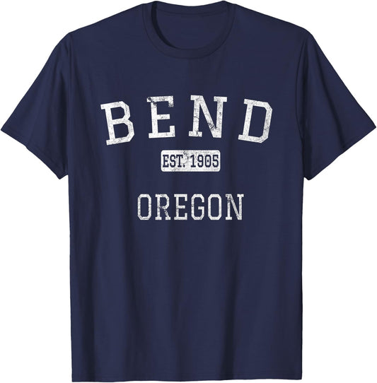 Bend Oregon OR Vintage T-Shirt - T-Shirt | Navy