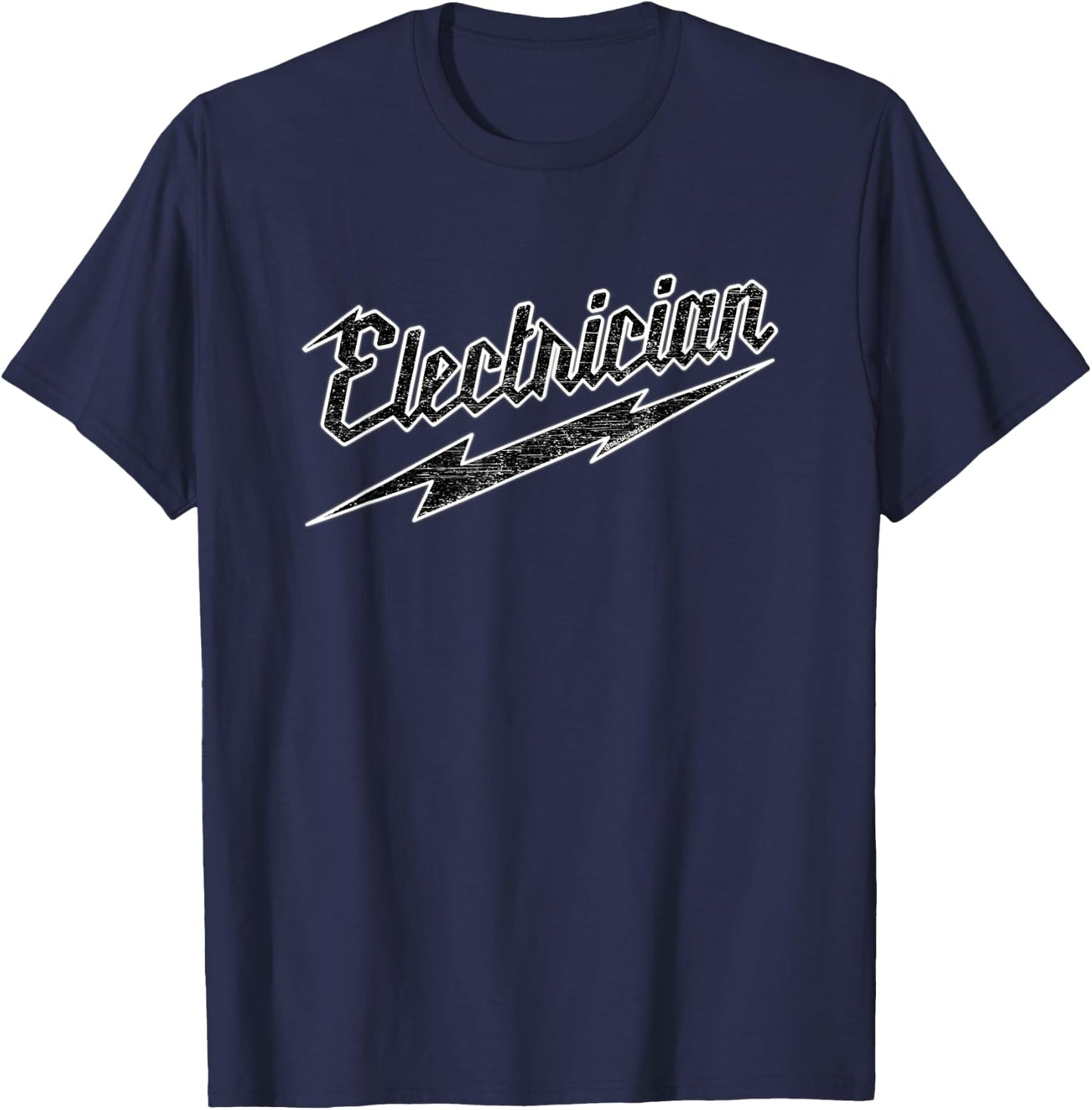 Electrician Sparky Local Trade Power Tool Logo Distressed T-Shirt - T-Shirt | Navy